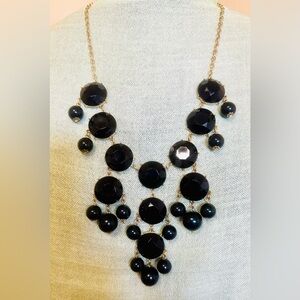 Elegant Black And Gold Statement Necklace